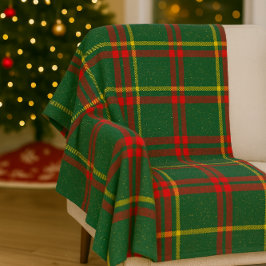 Classic Christmas Red Green Plaid Fleece Blanket