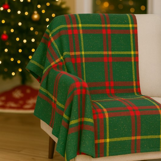 Classic Christmas Red Green Plaid Fleece Blanket Deken