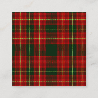 Classic Christmas Red Green Tartan Plaid Seamless  Vierkante Visitekaartje