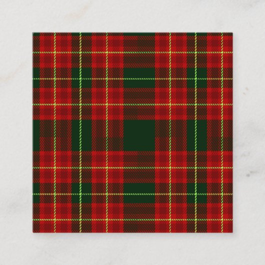 Classic Christmas Red Green Tartan Plaid Seamless Vierkante Visitekaartje (Voorkant)