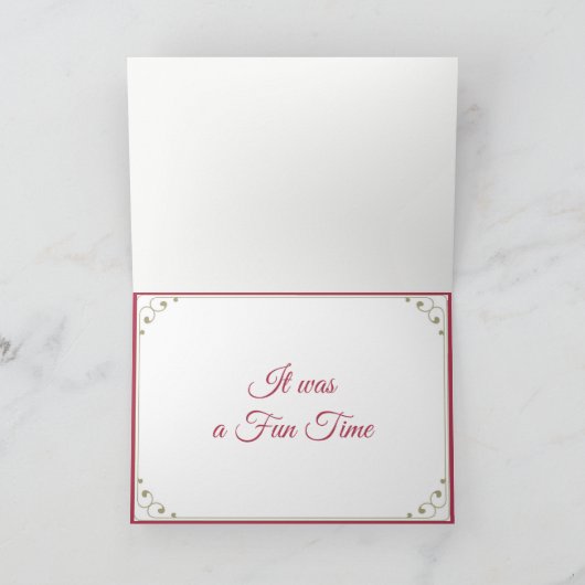 CLASSIC CHRISTMAS RED POINSETTIA FLOWER DANK U BEDANKKAART (Binnen)