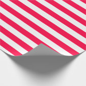 Classic Christmas Red White Gestreepte Sjabloon Cadeaupapier (Hoek)