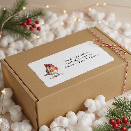 Classic Christmas Robin, custom  Etiket