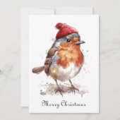 Classic Christmas Robin, op maat Feestdagenkaart (Voorkant)