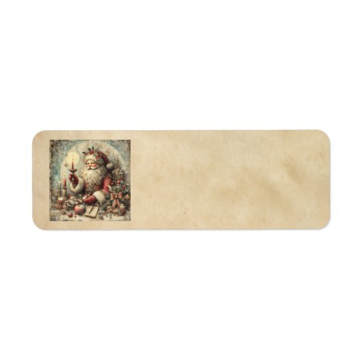 Classic Christmas Santa Adresetiketten Etiket (Voorkant)