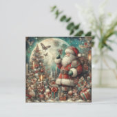 Classic Christmas Santa Wenskaart (Staand voorkant)