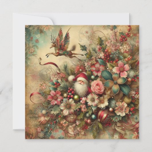 Classic Christmas Santa Wenskaart (Voorkant)