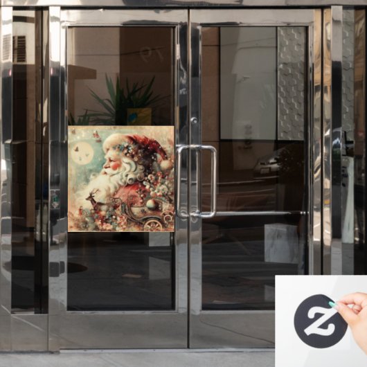 Classic Christmas Santa Window Cling Raamsticker (Kantoordeur)