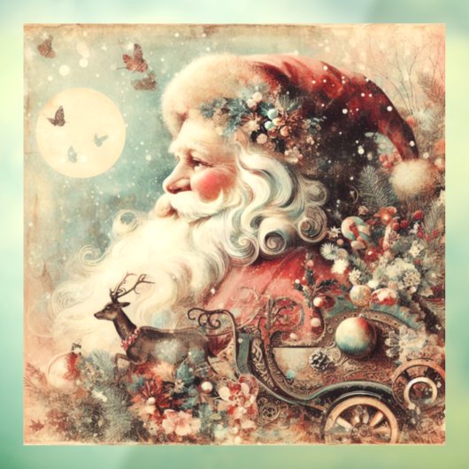 Classic Christmas Santa Window Cling Raamsticker (Vel 3)