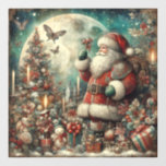 Classic Christmas Santa Window Cling Raamsticker<br><div class="desc">Klassieke Kerstman Raamklemmen</div>