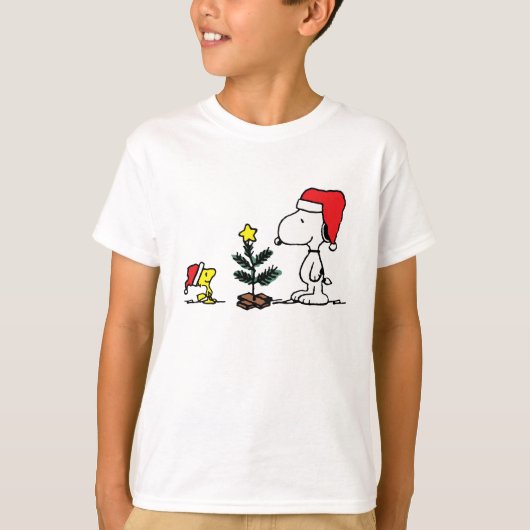classic christmas snoopy and woodstock t-shirt (Voorkant)