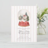 Classic Christmas Snow Globe Invite Kaart (Staand voorkant)