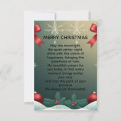 Classic Christmas Snowflake Border with Red Bows Aankondiging (Voorkant)