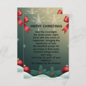 Classic Christmas Snowflake Border with Red Bows Aankondiging (Voorkant / Achterkant)