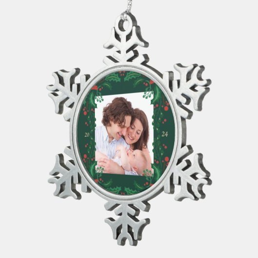 Classic Christmas Snowflake Ornament met Floram (Rechts)