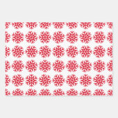 Classic Christmas Snowflakes, Red Green White Pink Inpakpapier Vel (Voorkant 2)