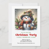 Classic Christmas snowman invite kids party DNL Kaart (Voorkant)
