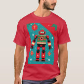 Classic Christmas Sweater Pattern Robot T-shirt (Voorkant)