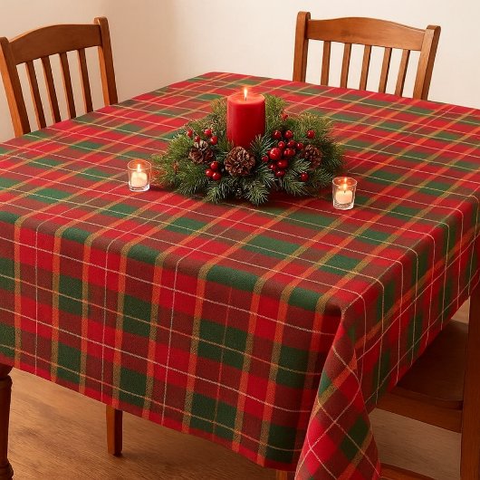 Classic Christmas Tartan Red Green Holiday  Tafelkleed