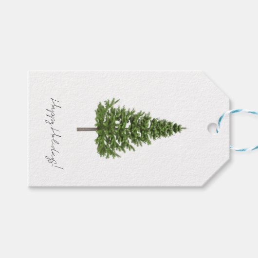 Classic Christmas Tree Gift Label Cadeaulabel (Voorkant (Horizontaal))