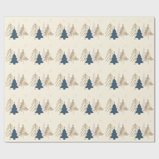 Classic Christmas Tree Ivory  Cadeaupapier (Vlak)