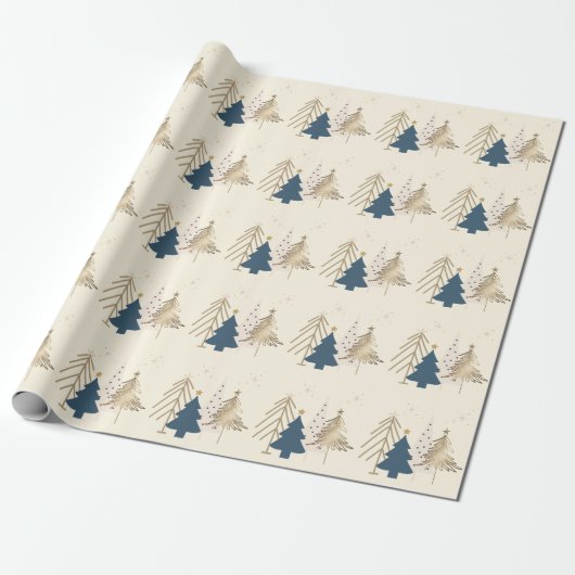 Classic Christmas Tree Ivory  Cadeaupapier (Uitgerold)