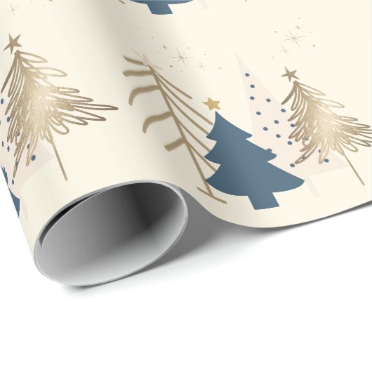Classic Christmas Tree Ivory Cadeaupapier (Rol Hoek)