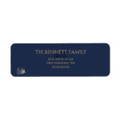 Classic Christmas Tree Seasons Greetings Gold Foil Etiket (Voorkant)