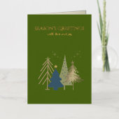 Classic Christmas Tree Seasons Greetings Gold Folie Wenskaart (Voorkant)