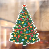 Classic Christmas Tree Window Cling Raamsticker (Vel 2)