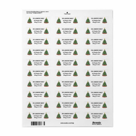 Classic Christmas Tree with Star Return Label (Full Sheet)