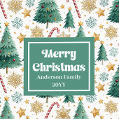 Classic Christmas Trees Candy Cane Party Napkins Servet