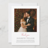 Classic Christmas Wedding Dank u kaart – Foto (Voorkant)