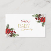 Classic Christmas White Baby shower Display Douche Informatiekaartje (Achterkant)