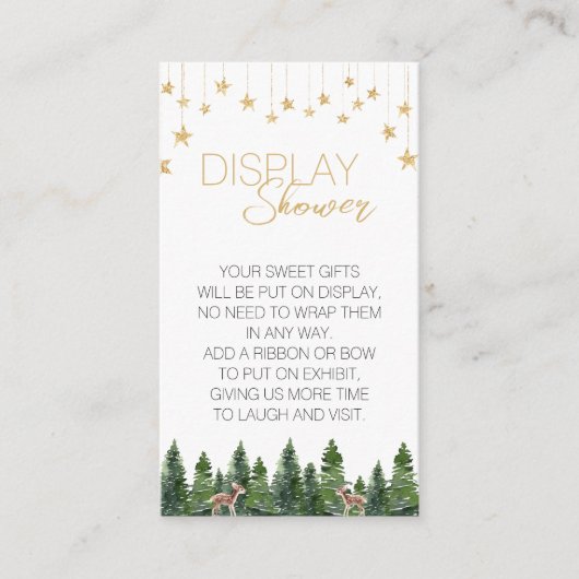 Classic Christmas White Baby shower Display Douche Informatiekaartje (Voorkant)