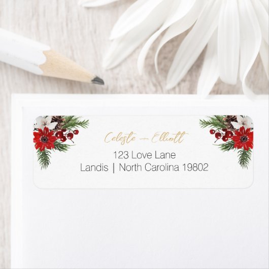 Classic Christmas White Baby shower retouradres Etiket (Insitu)