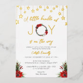 Classic Christmas White Bundel van Joy Baby shower Folie Uitnodiging (Voorkant)