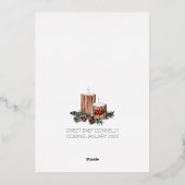 Classic Christmas White Bundel van Joy Baby shower Folie Uitnodiging (Achterkant)