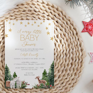 Classic Christmas White Merry Little Baby shower Kaart