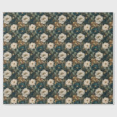 Classic Christmas Winter Green and White Floral Cadeaupapier (Vlak)