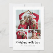 Classic Christmas With Love Family Holiday Card Feestdagenkaart (Voorkant)