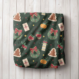 Classic Christmas Wreath & Mittens Fleece Blanket Deken