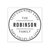 Classic Circle Logo Familienaam Retouradres Rubberstempel (Afrduk)