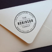 Classic Circle Logo Familienaam Retouradres Rubberstempel