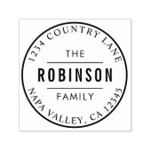 Classic Circle Logo Familienaam Retouradres Zelfinktende Stempel (Design)