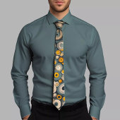 Classic Circle Pattern Blauw Stropdas