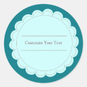 Classic Circle Scallop Ronde Sticker (Voorkant)