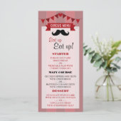 Classic Circus Poster Kinderverjaardagsmenu Menu (Staand voorkant)