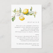 Classic Citrus Lemon Summer Wedding Enclosure Kaar Informatiekaartje (Voorkant)