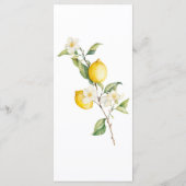 Classic Citrus Lemon Summer Wedding Menu (Achterkant)